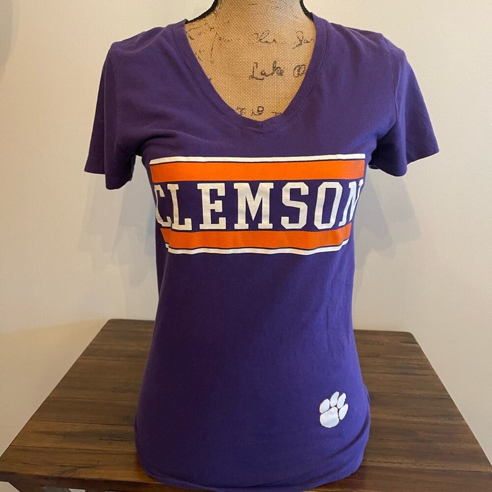 Clemson Tigers V Neck Shirt Size Medium